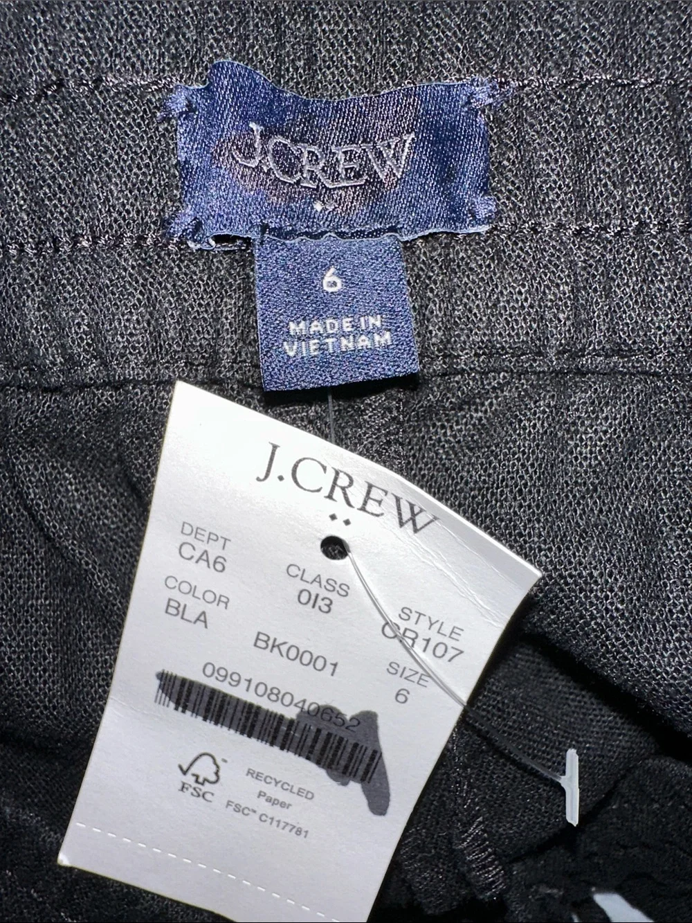 J. Crew Factory Linen-blend drawstring short - Black